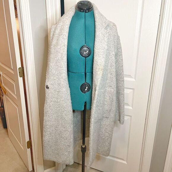 Vince Merino Wool Alpaca Brushed Shawl Knit Sweater Cardigan Oversized Coat - Picture 3 of 14